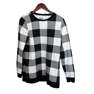 Lands End Buffalo Plaid Crewneck Sweatshirt Serious Sweats Size S T